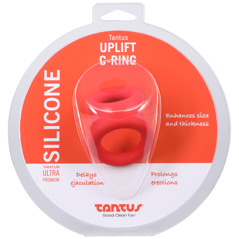 Uplift Crimson Silicone C-Ring - Penis Ring for Men