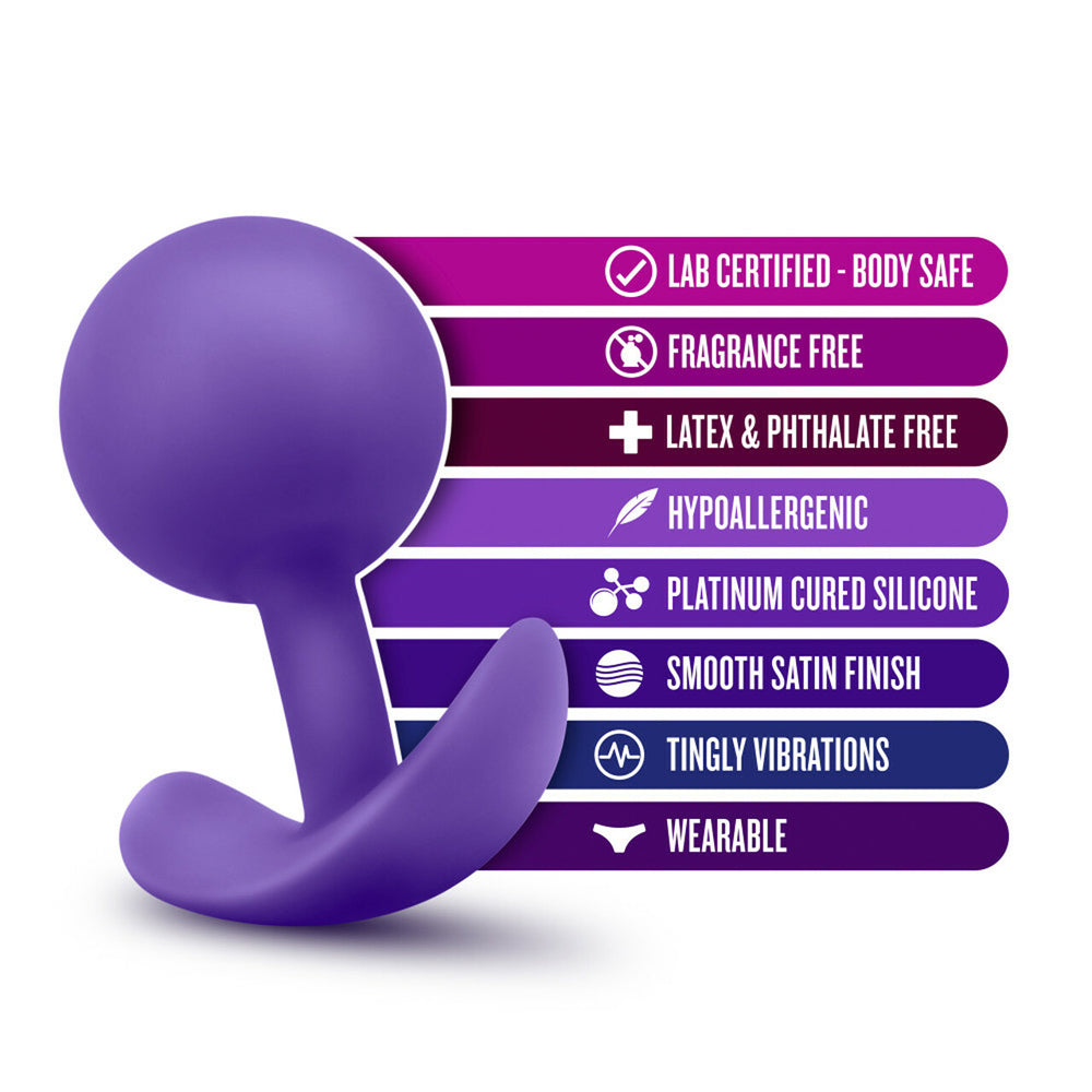 Luxe Wearable Vibrating Anal Plug – Purple, Silicone, Waterproof
