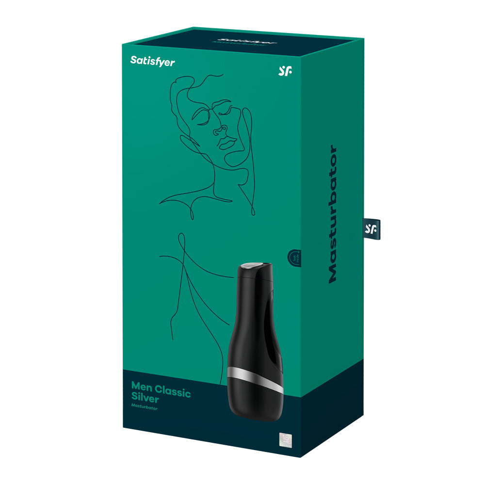 Men Classic Silver Stroker – Textured Male Masturbator Sleeve for Enhanced Pleasure