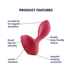 Backdoor Lover Red – Tapered Silicone Anal Plug for Beginner-Friendly Pleasure