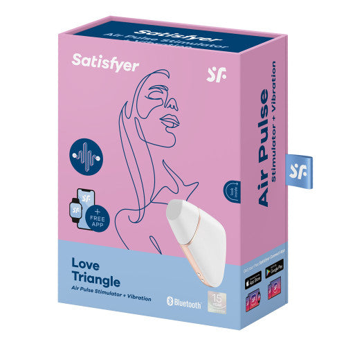 Satisfyer Love Triangle White – App-Controlled Air Pulse & Vibration Clitoral Stimulator, Waterproof & Travel-Friendly