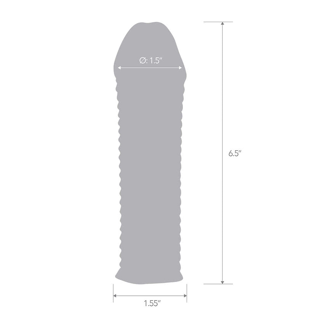 6.5" Clear Textured Penis Enhancing Sleeve Extension
