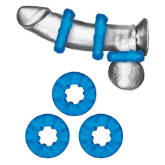 3-Pack Ribbed Rider Cock Ring Set for Men