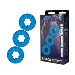 3-Pack Ribbed Rider Cock Ring Set for Men