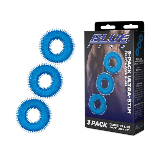 3-Pack Ultra-Stim Silicone Cock Rings – Stretch, Adjustable Fit