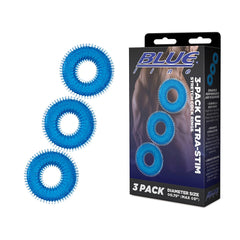 3-Pack Ultra-Stim Silicone Cock Rings – Stretch, Adjustable Fit