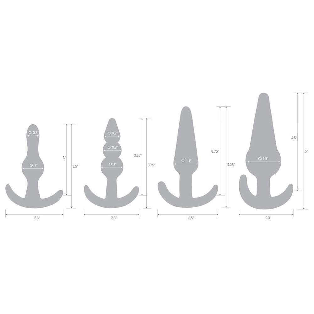 4-Piece Anal Training Kit for Beginners - Progressive Butt Plug Set