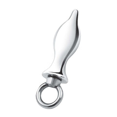 2.5-Inch Stainless Steel Tapered Butt Plug with Loop Hardware