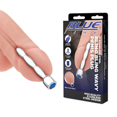 2-Inch Stainless Steel Wavy Penis Plug - Bling Design for Enhanced Pleasure