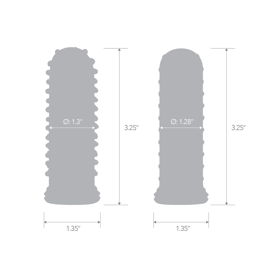 2-Pack Anal Stimulating Finger Sleeves - Flexible Silicone for Prostate Massage and Anus Stimulation