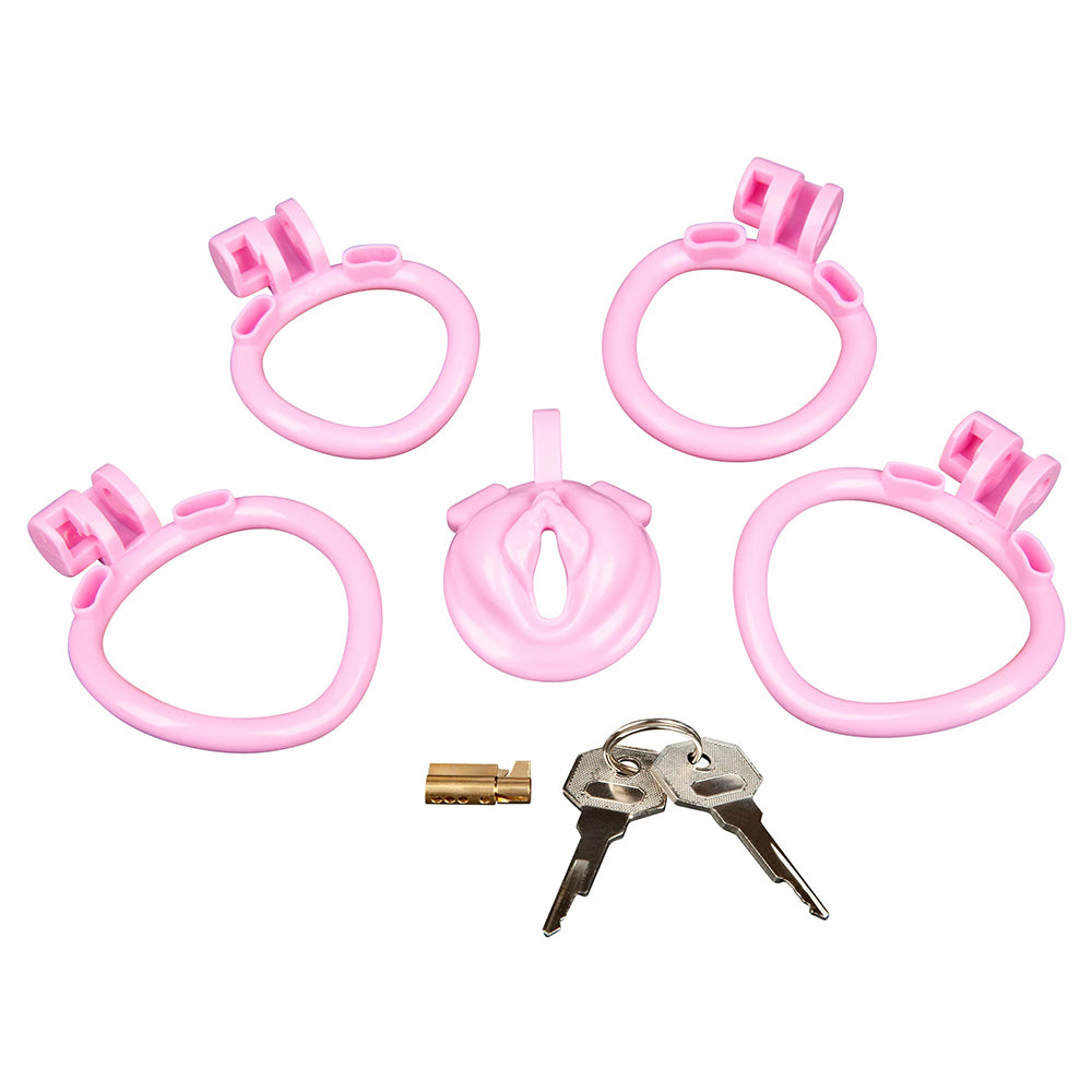 Bitchboy Degrading Mini Chastity Cage With Pussy Shape