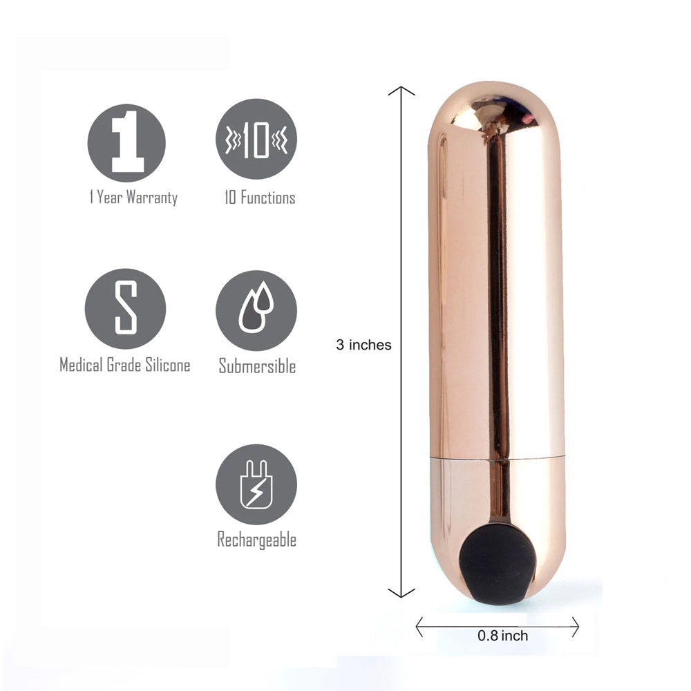 Maia Jessi GOLD USB Rechargeable Super Charged Mini Bullet