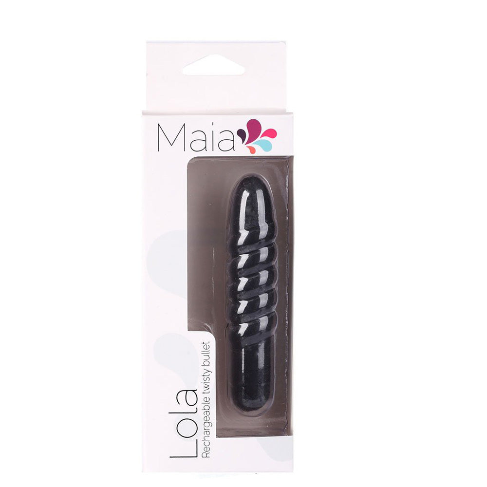 Lola Silicone 10-Function Vibrating Twisty Bullet Black