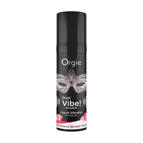 Orgie Dual Vibe Kissable Liquid – Strawberry Gin and Tonic Flavor with Vibrating Sensations
