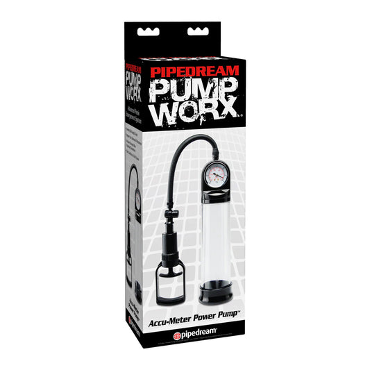 Pump Worx Accu-Meter Power Pump Black - Penis Pump with Gauge