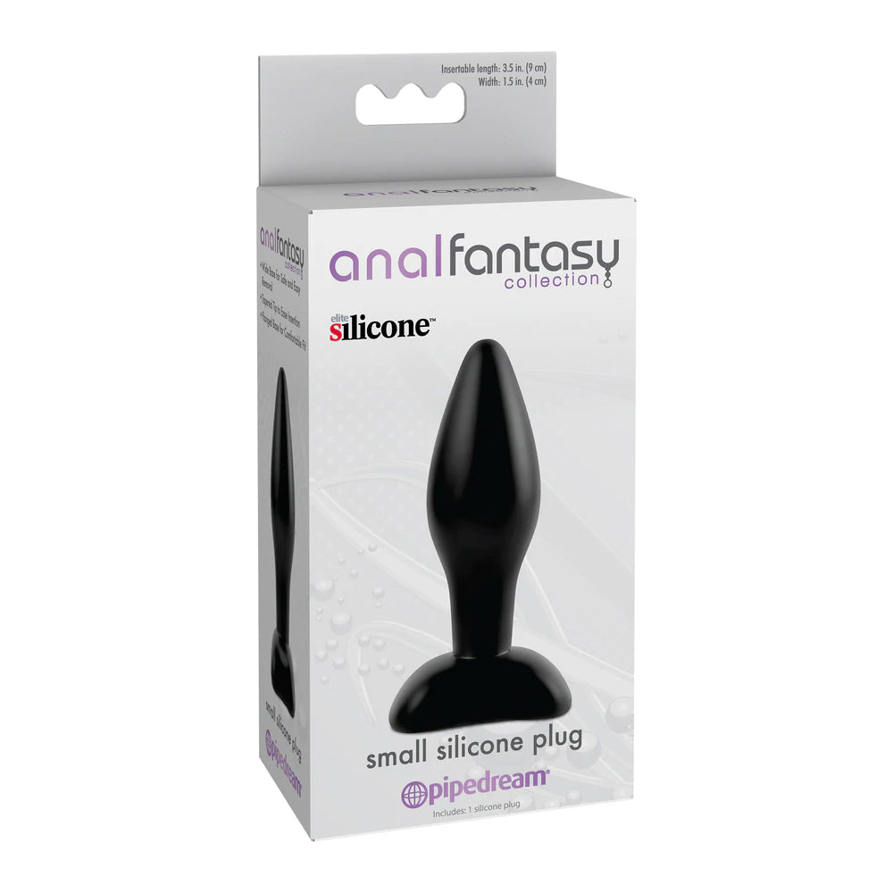 Silicone Anal Plug - Small - Black - Anal Fantasy Collection