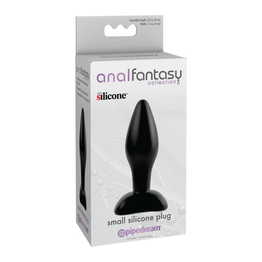Silicone Anal Plug - Small - Black - Anal Fantasy Collection