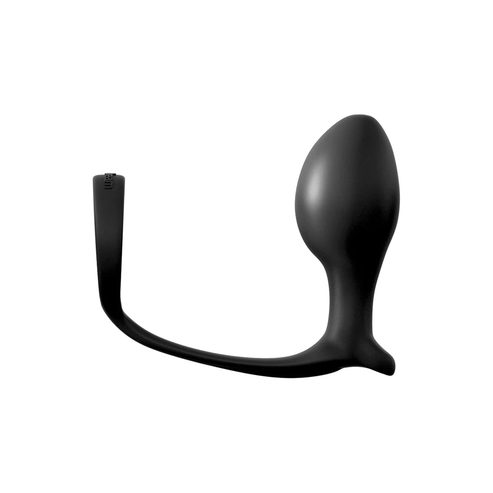 Anal Fantasy Collection: Ass-Gasm Cock Ring & Advanced Plug – Black