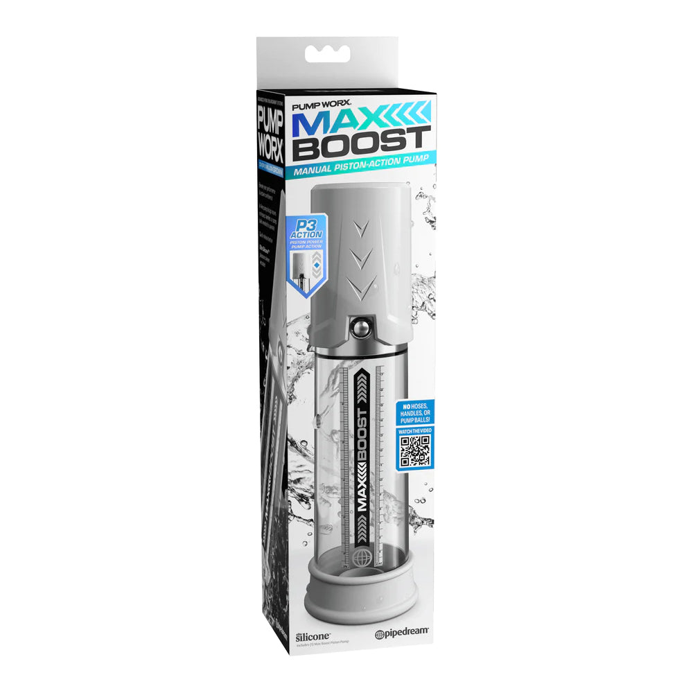 Pump Worx Max Boost White Penis Pump – Vacuum Pump for Enhanced Erections