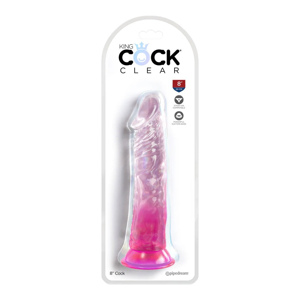 King Cock Clear 8" Pink
