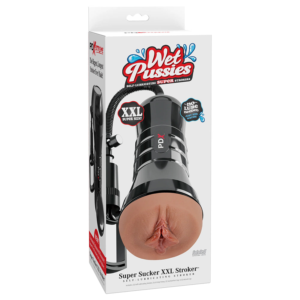 Pdx Extreme Wet Pussies Super Sucker XXL Stroker Brown