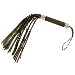 18-Inch Black PVC Vegan Leather Flogger - Soft BDSM Whip for Beginners, Ideal Adult Play Accessory, Vegan BDSM