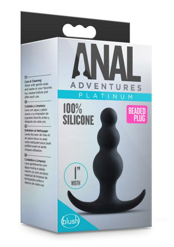 Anal Adventures Platinum Beaded Silicone Butt Plug