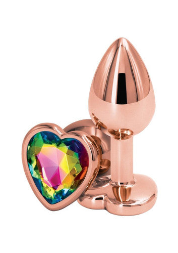 Rear Assets Rose Gold Heart Anal Plug - Small