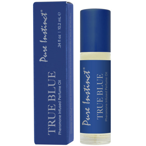 Pure Instinct Pheromone Perfume Oil – True Blue 0.34 oz Roll-On for Irresistible Attraction