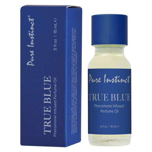 Pure Instinct Pheromone Perfume Oil – True Blue 0.5 oz with Dropper for Alluring Scent