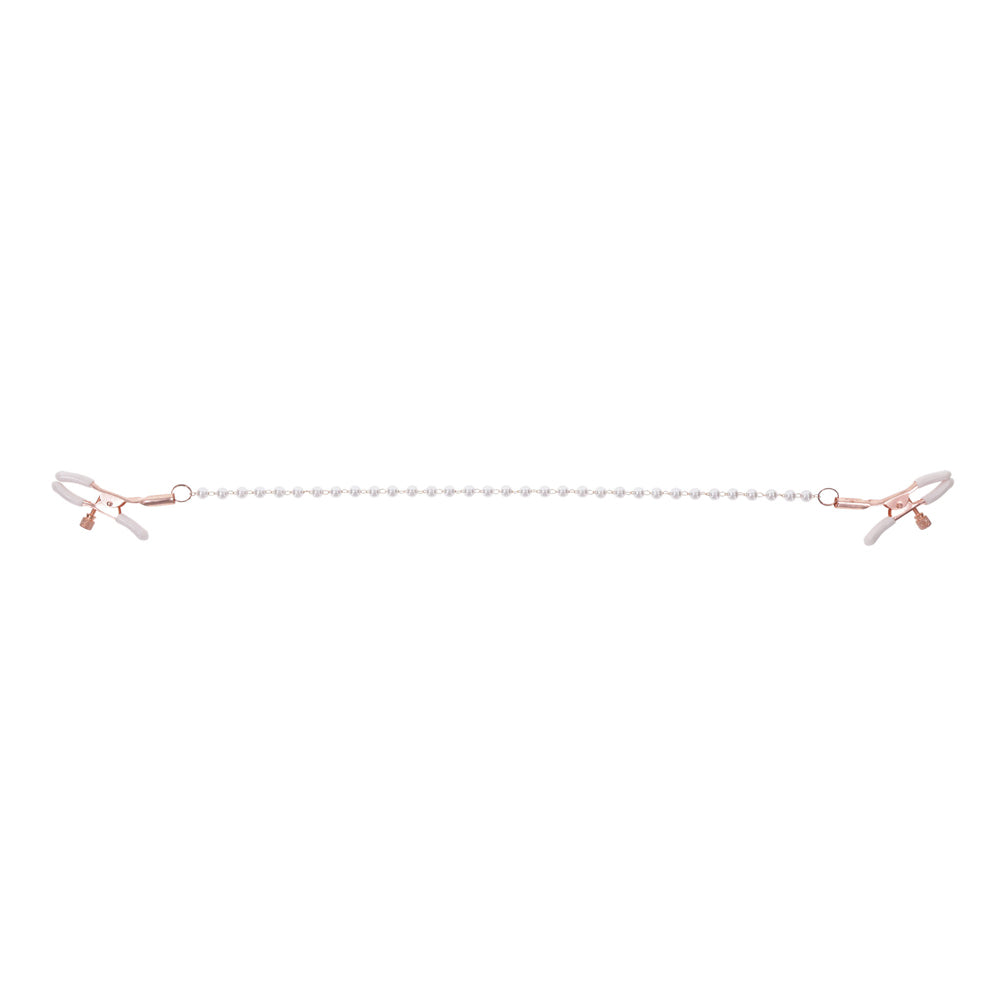 Peaches 'N Cream Pearl Nipple Clamps – Beaded Pearl Nipple Clips for Sensual Pleasure