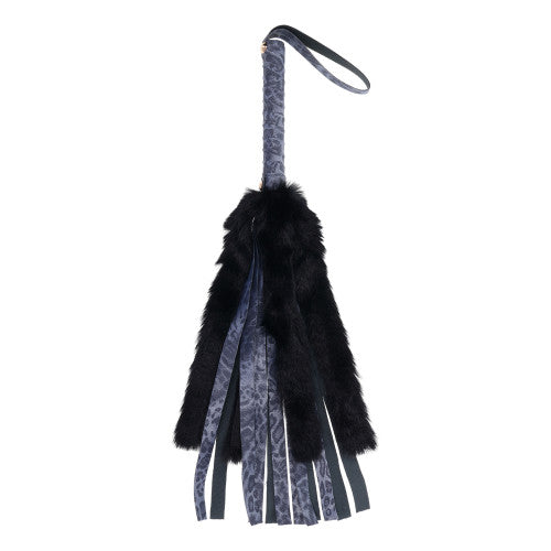 Cougar Faux Fur Flogger – Soft Faux Fur BDSM Flogger for Sensory Impact Play