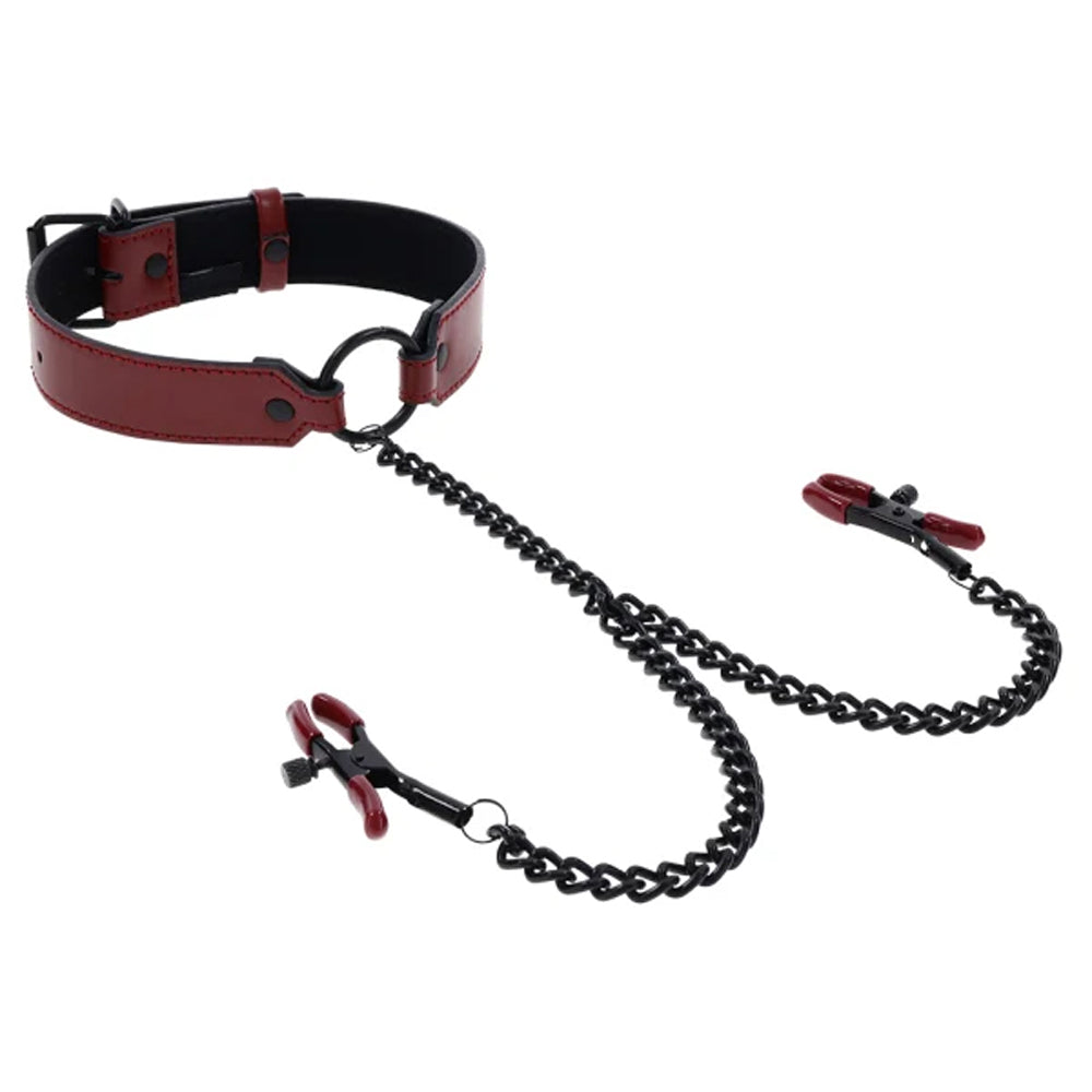 Saffron Collar With Nipple Clamps