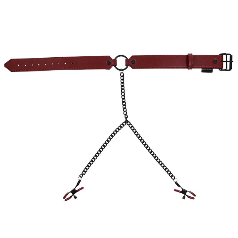 Saffron Collar With Nipple Clamps