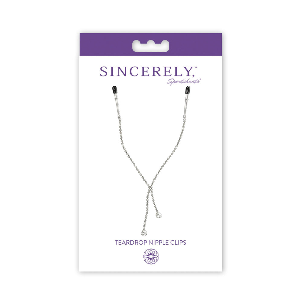 Midnight Teardrop Nipple Clips - Teardrop-Shaped Nipple Clips for BDSM and Sensual Play