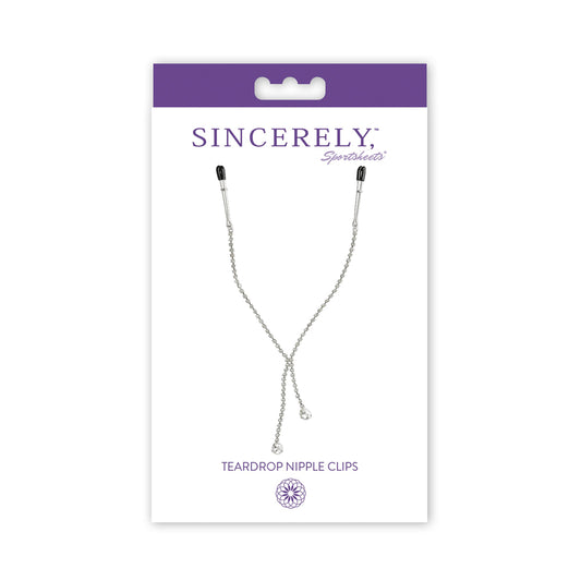 Midnight Teardrop Nipple Clips - Teardrop-Shaped Nipple Clips for BDSM and Sensual Play