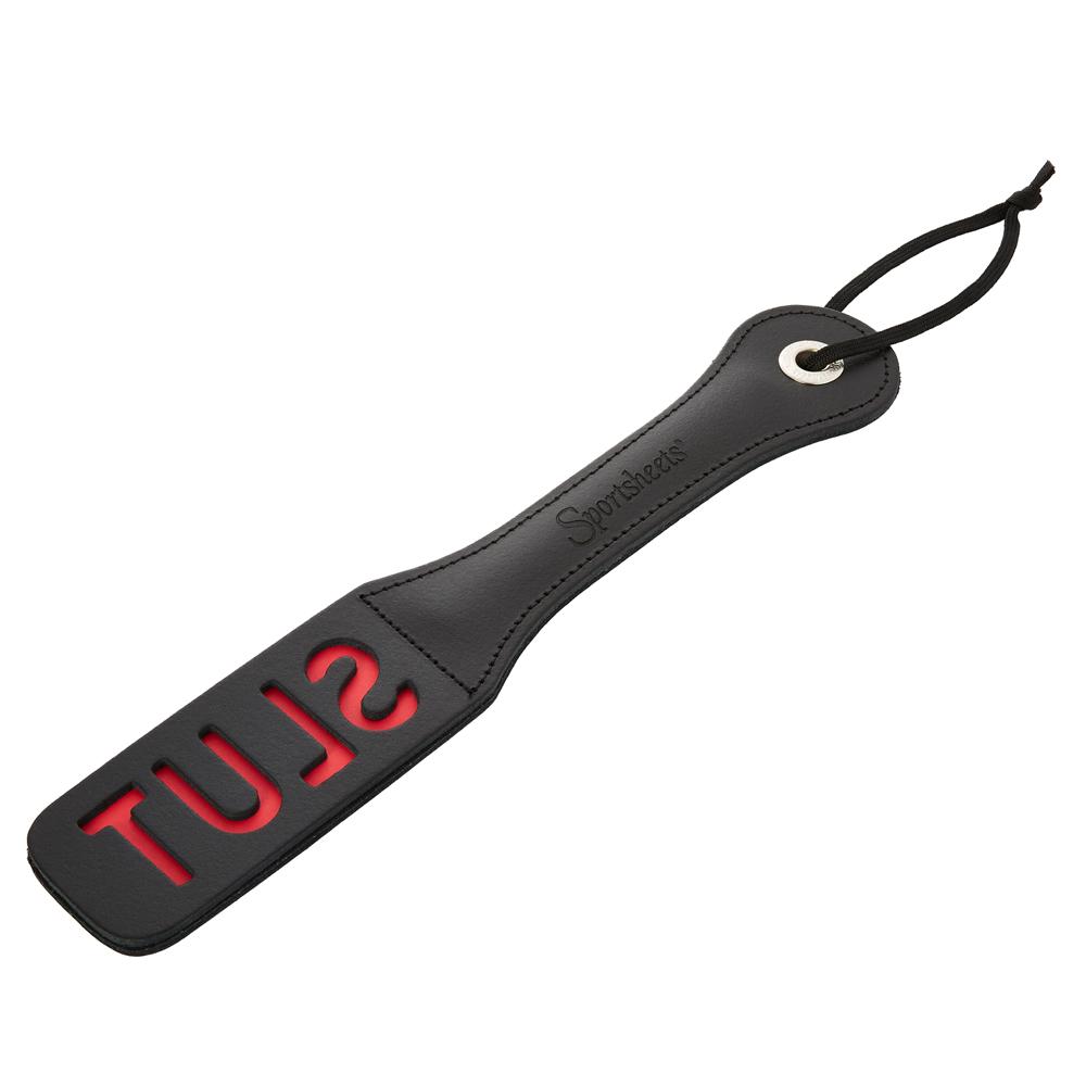 "12-Inch Leather Paddle for Adult Play - Durable Bondage Accessory"