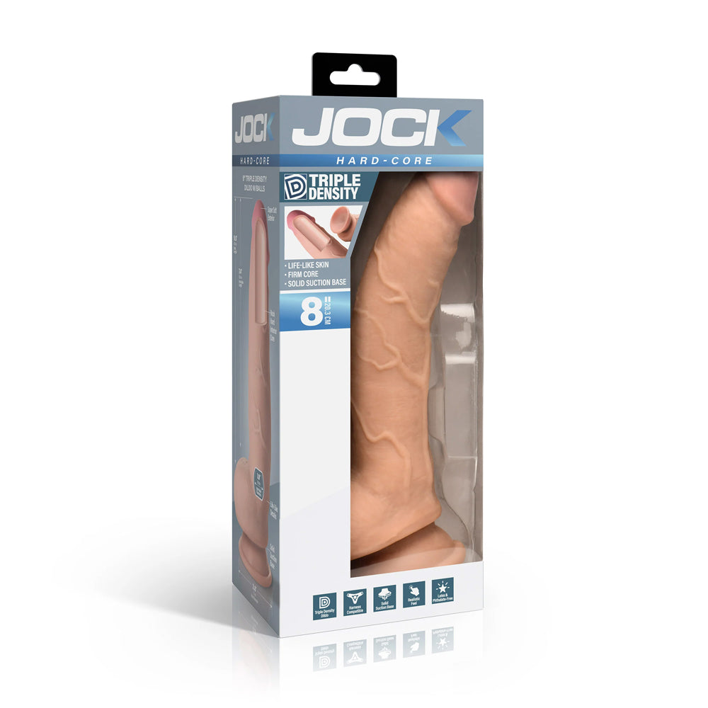 Jock Hard-Core 8" Triple Density Dildo With Balls