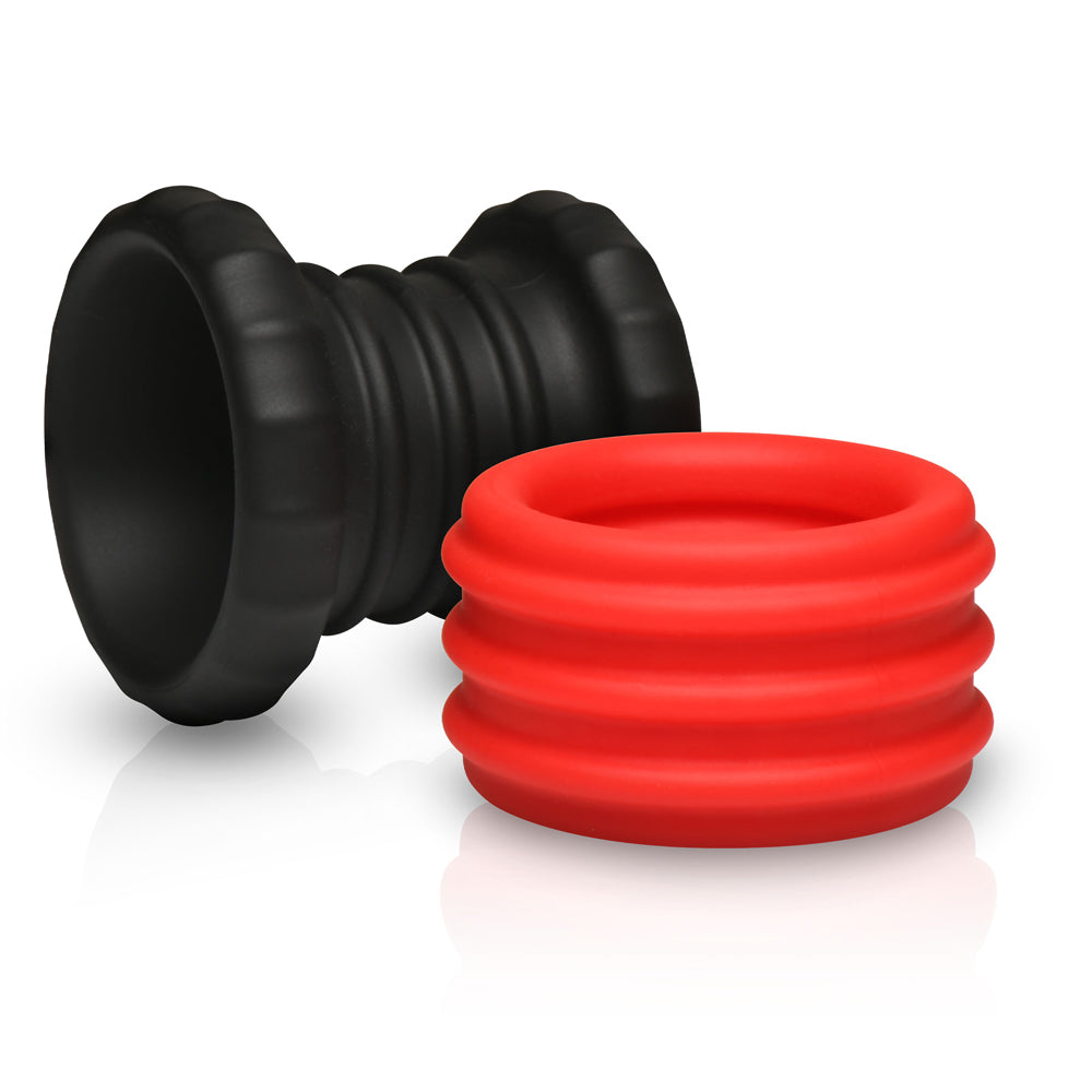 Jock Enhancers 2-In-1 Silicone Cock Ring Red