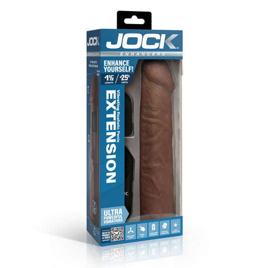 Jock Enhancers Vibrating Penis Extension W/ Remote Dark