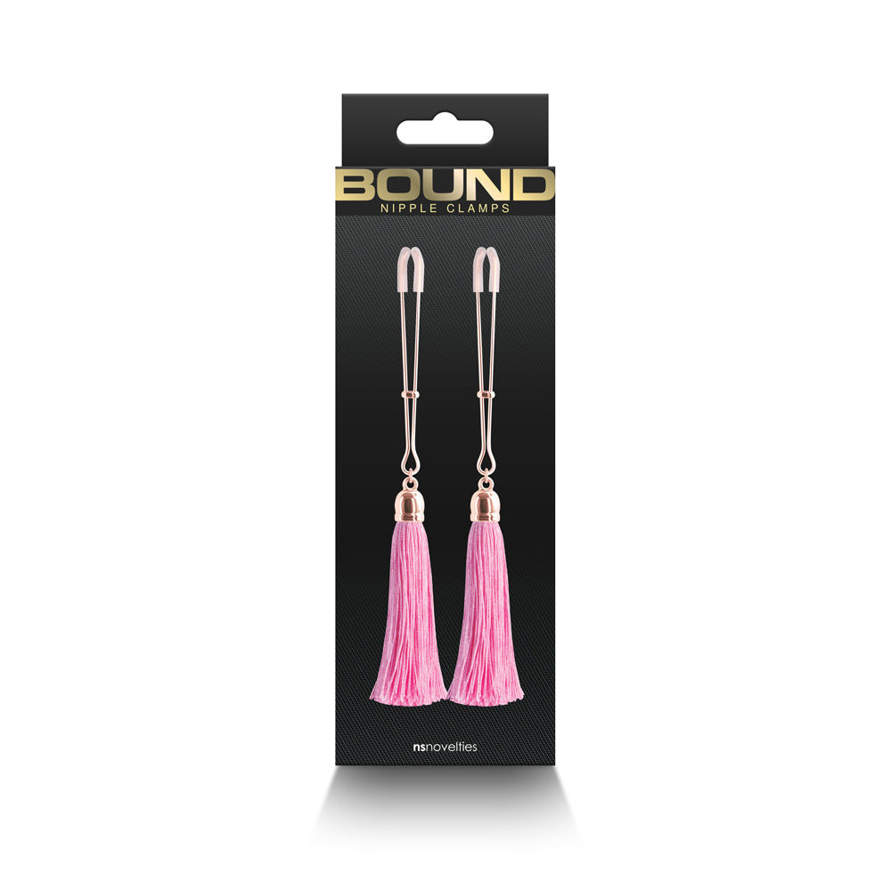 Bound Nipple Clamps T1 Pink – Pink BDSM Nipple Clamp Set, Model T1