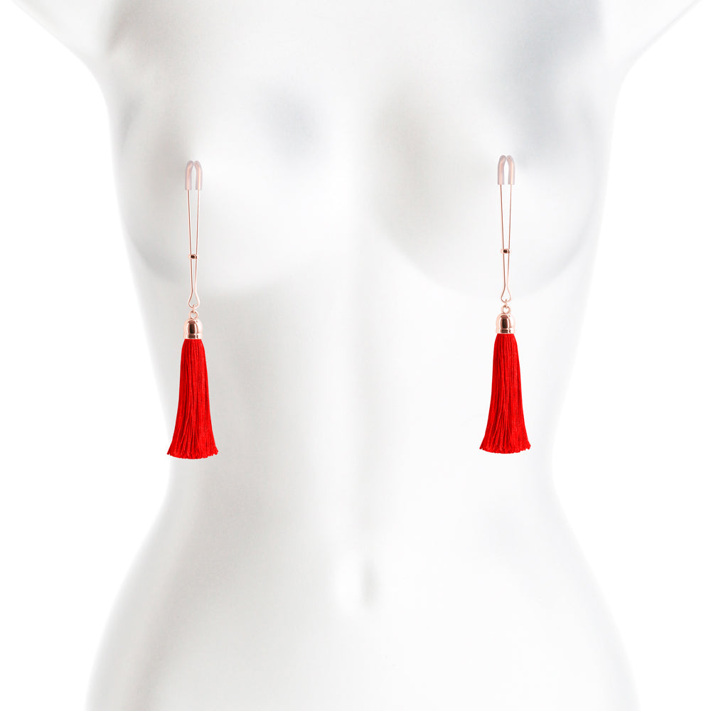 Bound Nipple Clamps T1 Red - Adjustable BDSM Metal Nipple Clamps