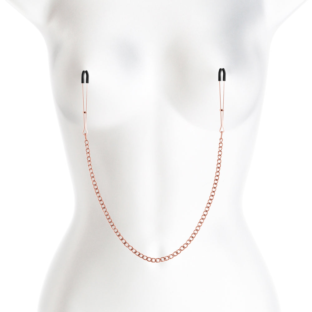 Rose Gold DC3 Bound Nipple Clamps - BDSM Fetish Toy