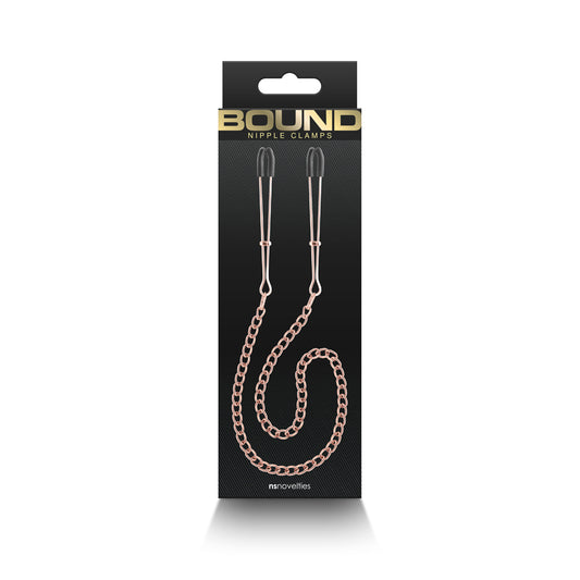 Rose Gold DC3 Bound Nipple Clamps - BDSM Fetish Toy