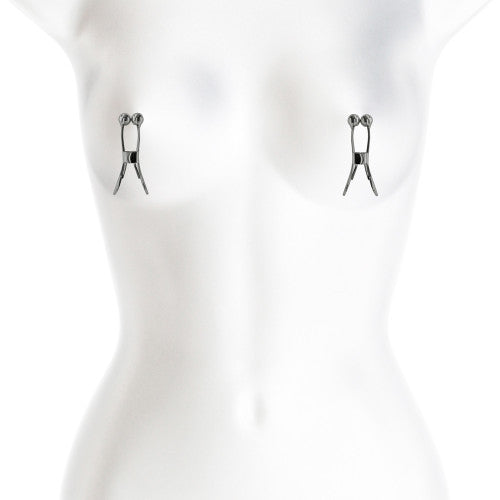 Bound Nipple Clamps C1 – Gunmetal Adjustable BDSM Clamps for Sensory Play