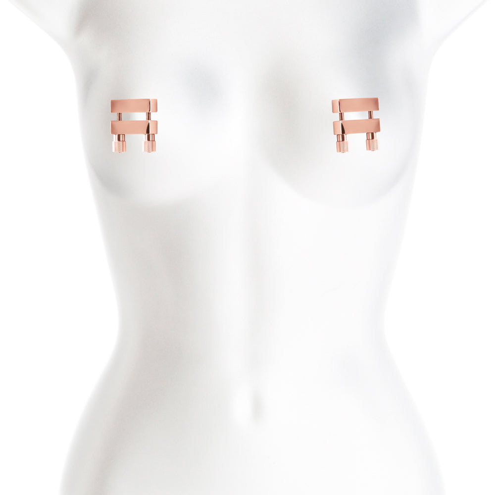 Rose Gold Bound Nipple Clamps V1 – BDSM Toy