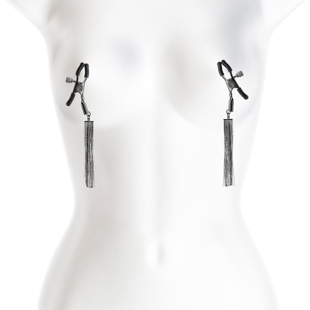 Bound Nipple Clamps D2 Gunmetal – Metal Bondage Clamps for BDSM Play