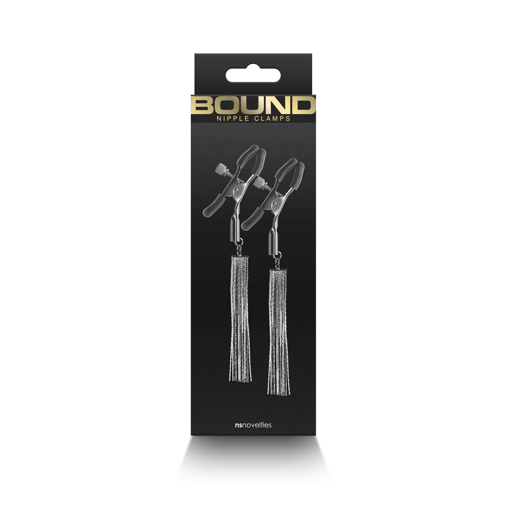 Bound Nipple Clamps D2 Gunmetal – Metal Bondage Clamps for BDSM Play