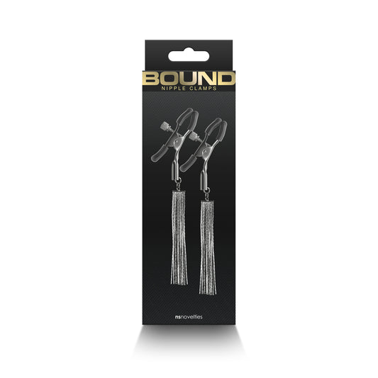 Bound Nipple Clamps D2 Gunmetal – Metal Bondage Clamps for BDSM Play