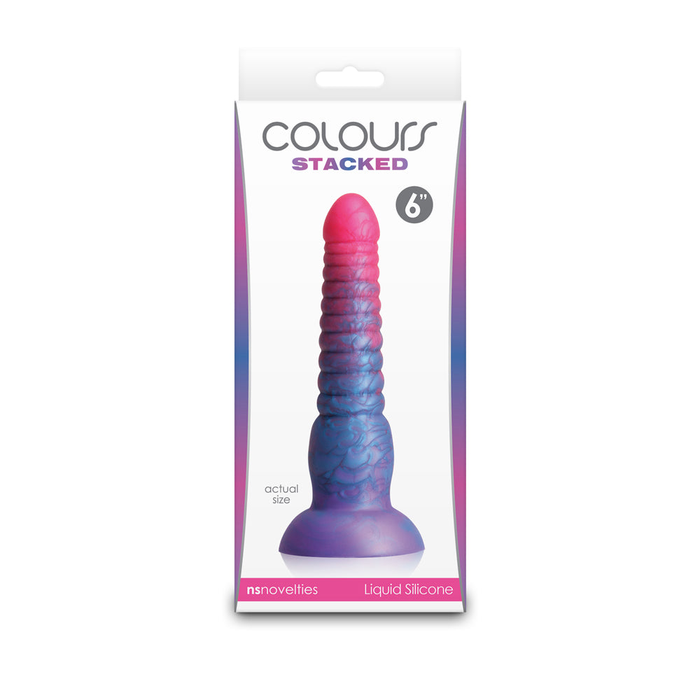 Colours Stacked 6" Dildo Pink/Blue